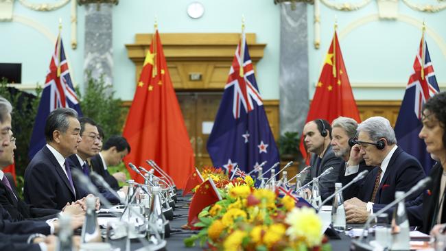 On Monday, New Zealand Foreign Affairs Minister Winston Peters and Chinese Foreign Affairs Minister Wang Yi meet for a bilateral meeting in Wellington. Picture: Hagen Hopkins/Getty Images