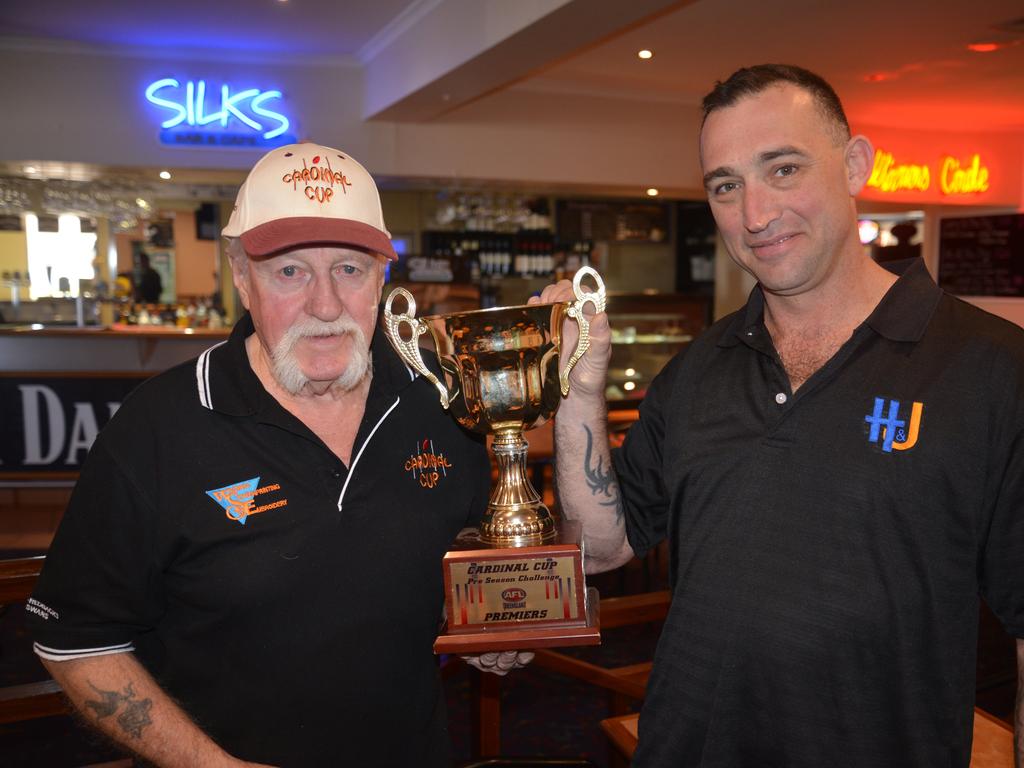 Cardinal Cup organiser Colin Pope with Stan Borchard of the Horse and Jockey. (Photo: File)