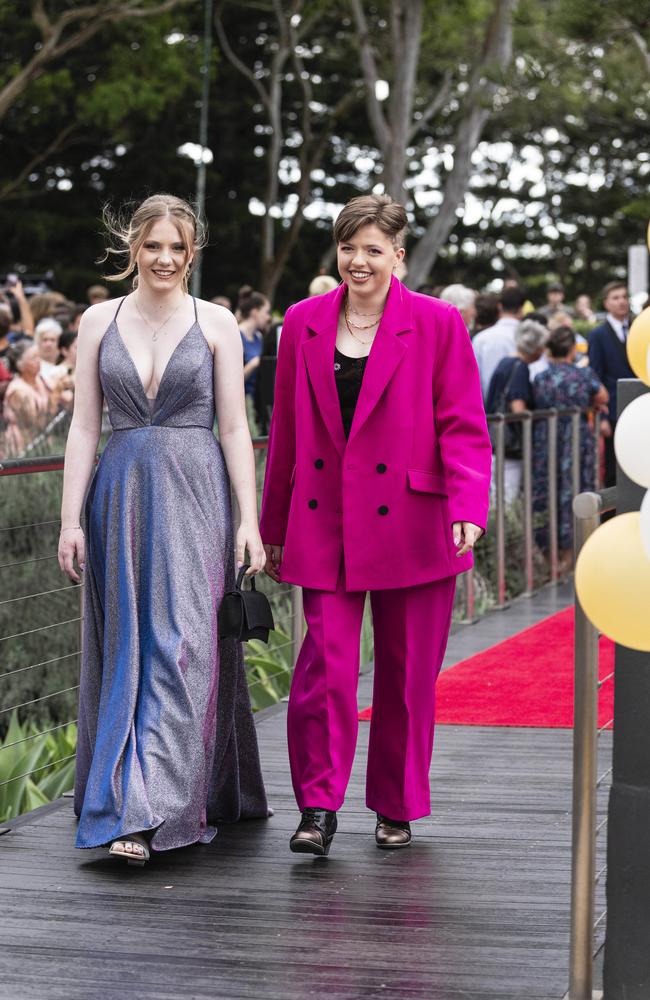 Tennessee Stanton (left) and Amber Van Grysen at Centenary Heights State High School formal at Picnic Point, Friday, November 15, 2024. Picture: Kevin Farmer