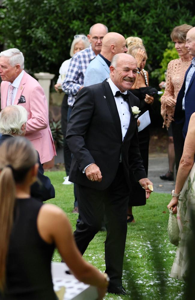 Surrounded by friends and family, Wally's best man was none other than the great Gene Miles who played club level footy with Wally back in the 1980s. Picture: WP Media