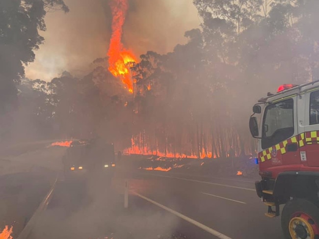 Residents in Wandandian and Jerrawangala have been told it’s too late to leave. Picture: Fire and Rescue NSW Station 477 Ulladulla. 