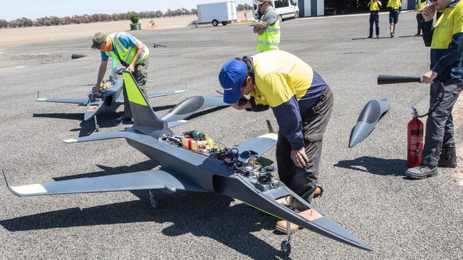 Boeing employees testing drones. Picture: Supplied