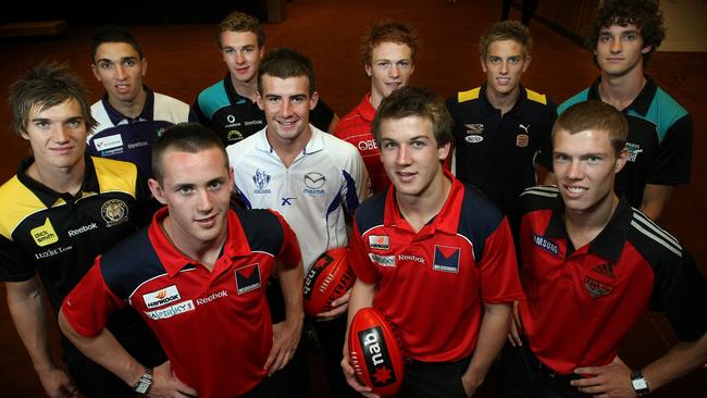 The top 10 in the 2009 national draft: Dustin Martin (Richmond), Anthony Morabito (Fremantle), Tom Scully (Melbourne), Andrew Moore (Port Adelaide), Ben Cunnington (North Melbourne), Gary Rohan (Sydney), Jack Trengove (Melbourne), Brad Sheppard (West Coast), Jake Melksham (Essendon) and John Butcher (Port Adelaide).