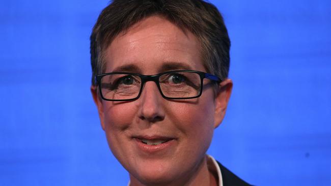 ACTU Secretary Sally McManus addressing the National Press Club in Canberra. Picture Kym Smith