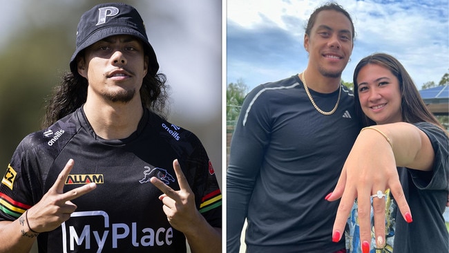 Penrith Panthers superstar Jarome took to Instagram on Christmas Day to announce his engagement to his long-time partner Bailey Paris Toleafoa.