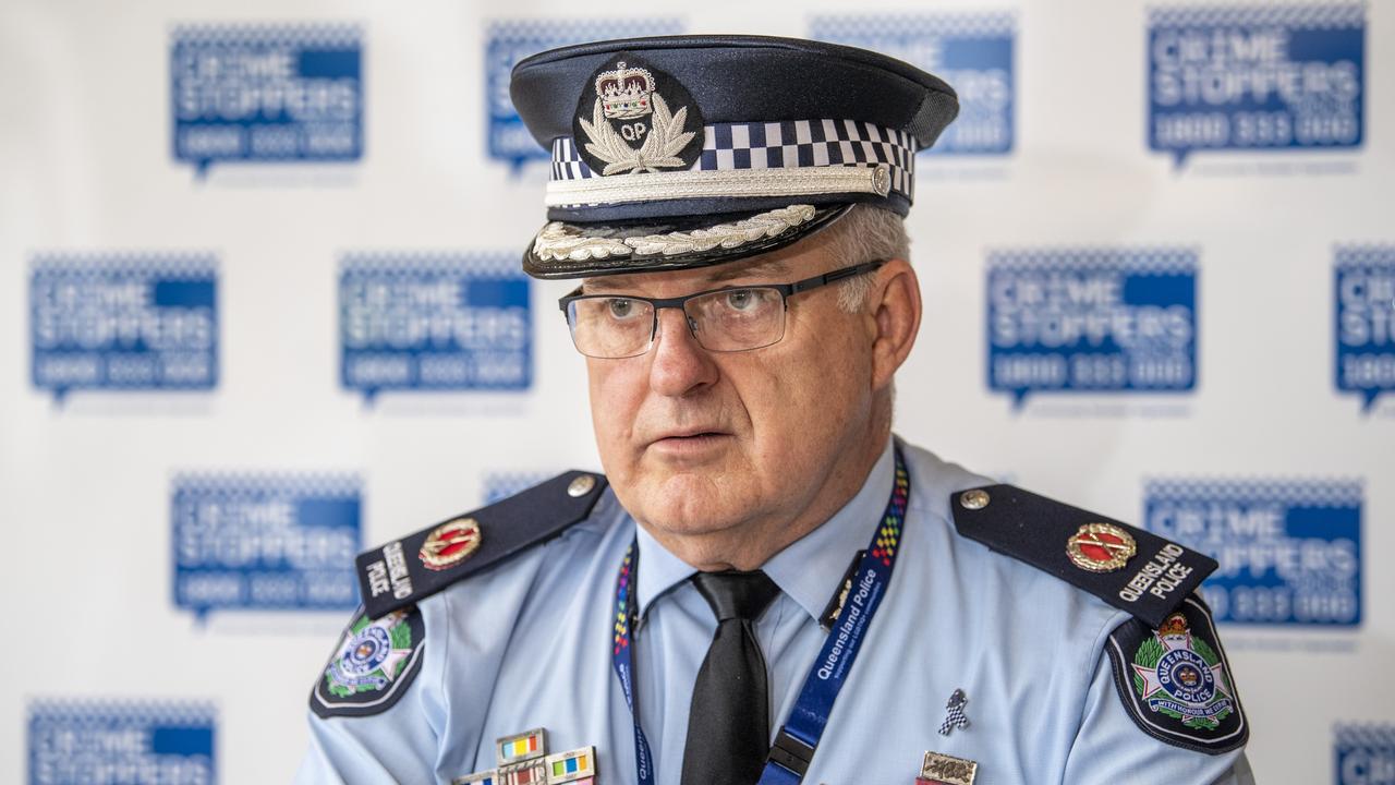 Assistant Commissioner Mike Condon delivers the details of an alleged death in custody in Stone St Wilsonton on October 7. Thursday, October 7, 2021. Picture: Nev Madsen.