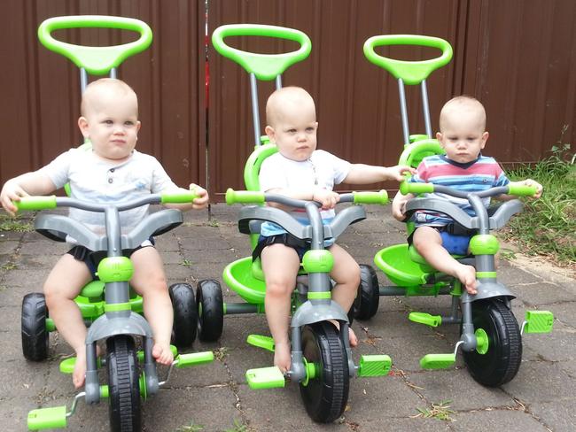 Triplets Leon Grayson and Tiernan McGregor January 2014 — aged about 15 months.