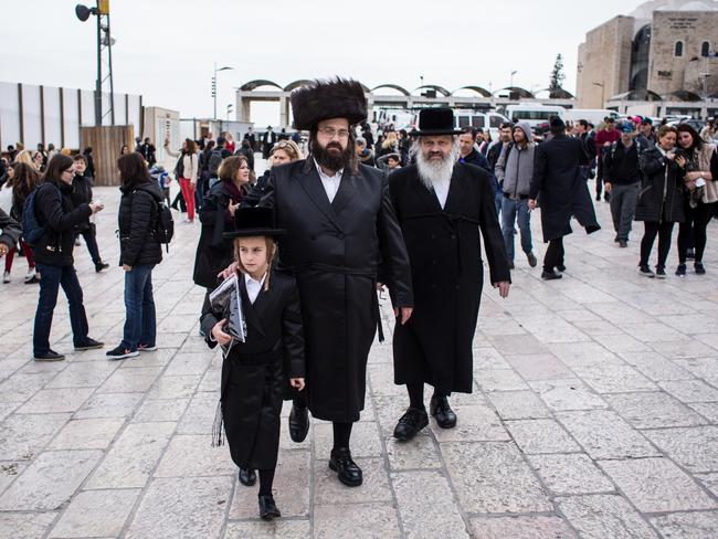 Orthodox Jewish men in the Old City of Jerusalem, Israel. Picture: Franck Bessiere