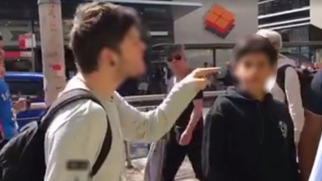 A video has emerged on Facebook of a young man verbally abusing campaigners for the 'Vote No' campaign in Chatswood, Sydney.