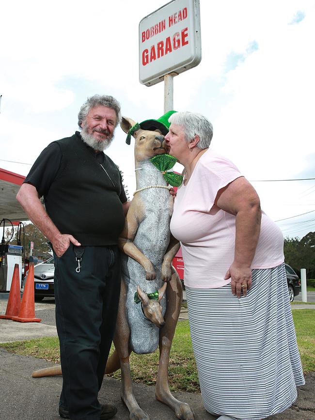 Jeff and Cheryl Barbara at their Bobbin Head Garage. Picture: Mark Scott