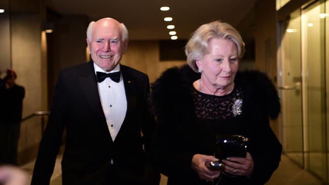 Former prime minister John Howard and wife Janette Howard arrive for his birthday function at The Australian Club back in 2019. (AAP Image/Bianca De Marchi)