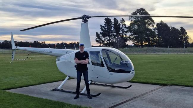 Mr Wilson became a commercial helicopter pilot in 2022. Picture: Instagram.