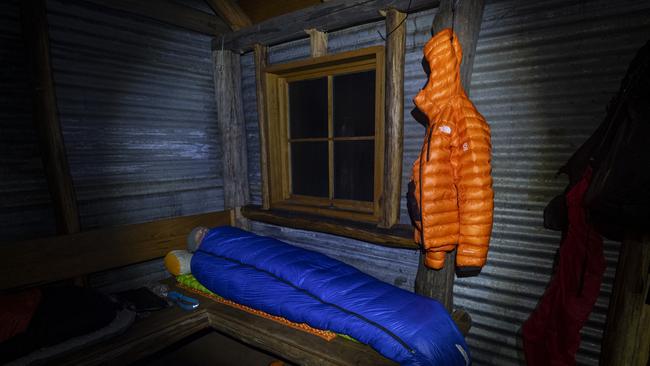 Sleeping in a high country hut. Picture: Mark Watson