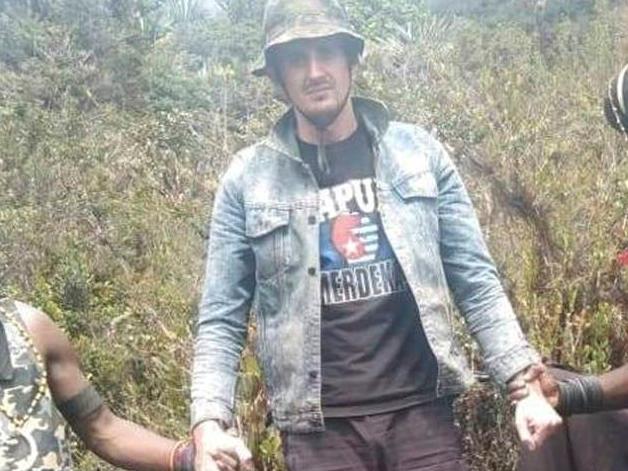 Video from the separatist Free Papua Movement appears to show kidnapped New Zealand pilot Philip Mark Mehrtens. Picture: Twitter