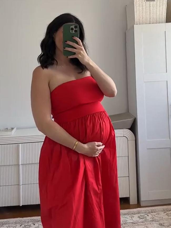 Influencer Chelsea Williamson, who is pregnant, showed off the flowy dress. Picture: TikTok/ChelseaWilliamson