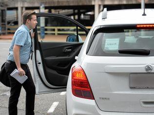 The Morning Bulletin reporter Aden Stokes using uber.