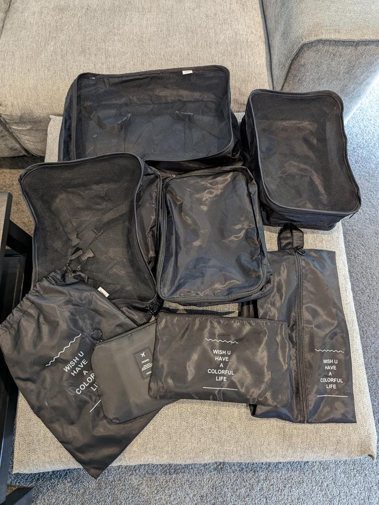 Lauren says these 9-Set Packing Cubes from Amazon are a great investment. Picture: Lauren Chaplin/Supplied