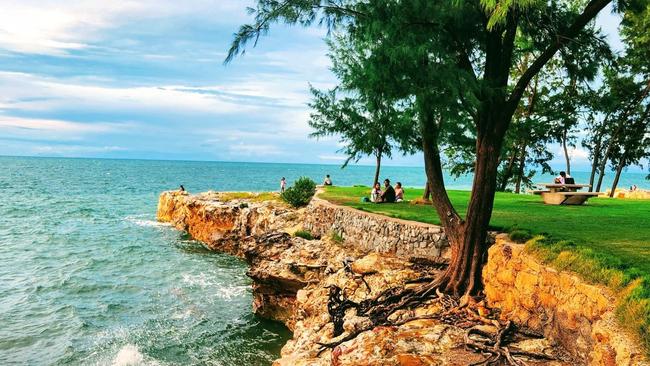 The Nightcliff Foreshore is a popular place for walkers, especially in the cooler evening time. Picture: Jennifer Marquez
