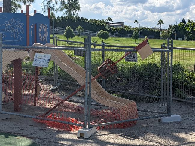 Council-owned play equipment at the site. Picture: Keith Woods.