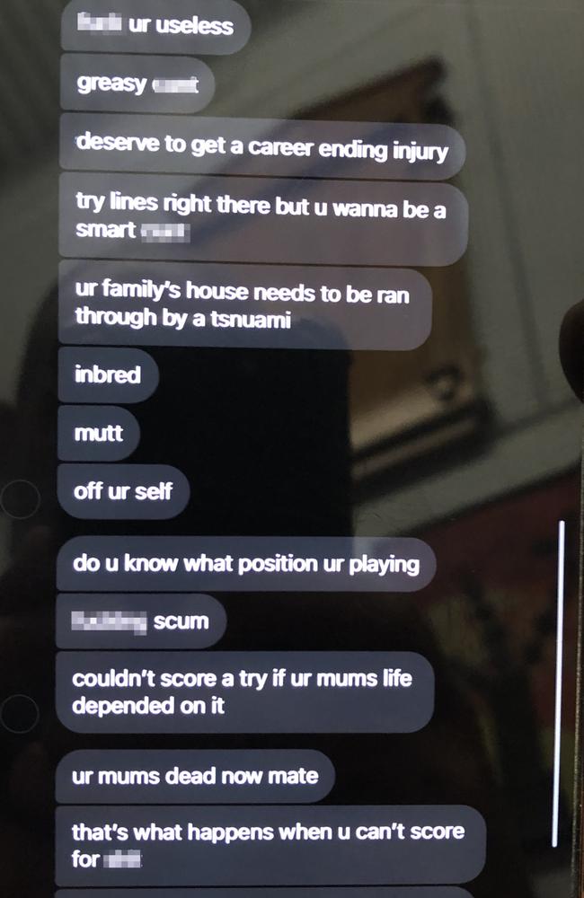 Vile messages sent to Ronaldo Mulitalo recently.