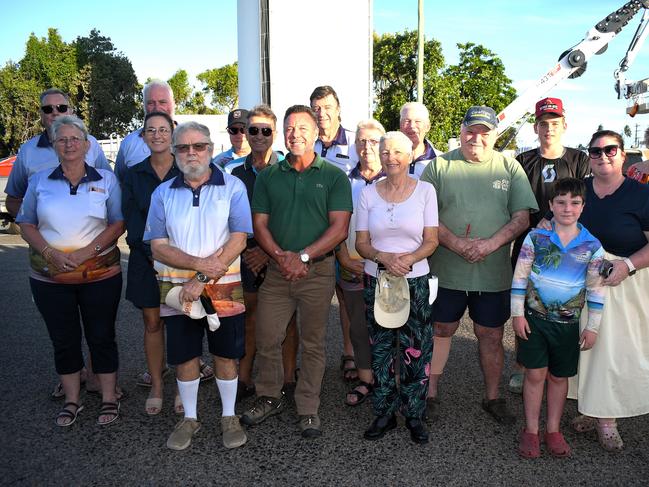 Hinchinbrook MP Nick Dametto, centre front, with residents of Forrest Beach. On behalf of the community, the KAP deputy leader thanked Telstra, Ergon, contractors and technicians who built the macro tower that has improved telecommunications issues in the North Queensland town. Picture: Cameron Bates