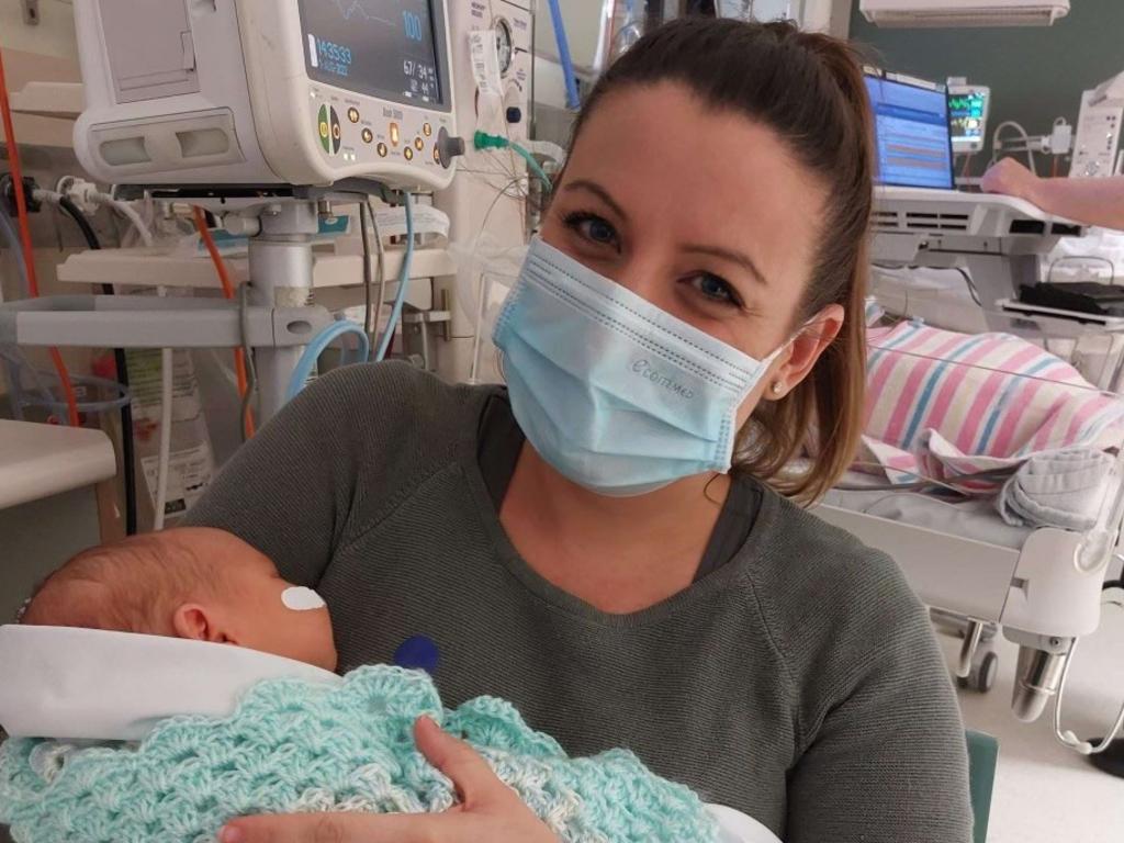 Dr Kirstine Bell, who led the development of the Type 1 Diabetes National Screening Pilot program at the University of Sydney, recently gave birth to her son Harry at St George Hospital, who underwent the simple and free heel prick test. Picture: Supplied