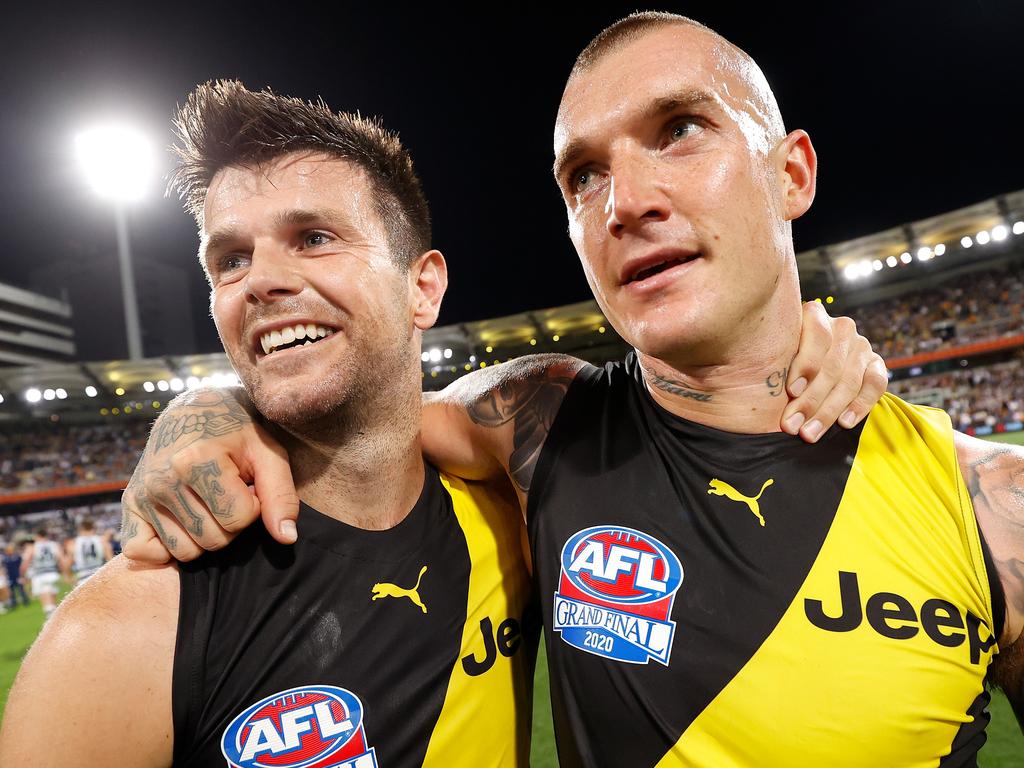 Trent Cotchin and Dustin Martin. Picture: Michael Willson/AFL Photos via Getty Images