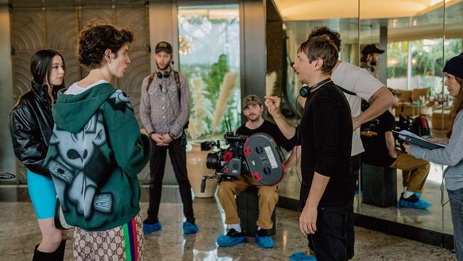 Following on from his critically acclaimed films Tangerine and The Florida Project, director Sean Baker (right) is creating serious Oscar buzz with his latest film. Picture: Drew Daniels