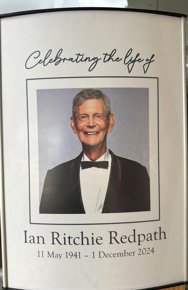 Ian Redpath was remembered at a funeral service on Monday. Picture: Alison Wynd