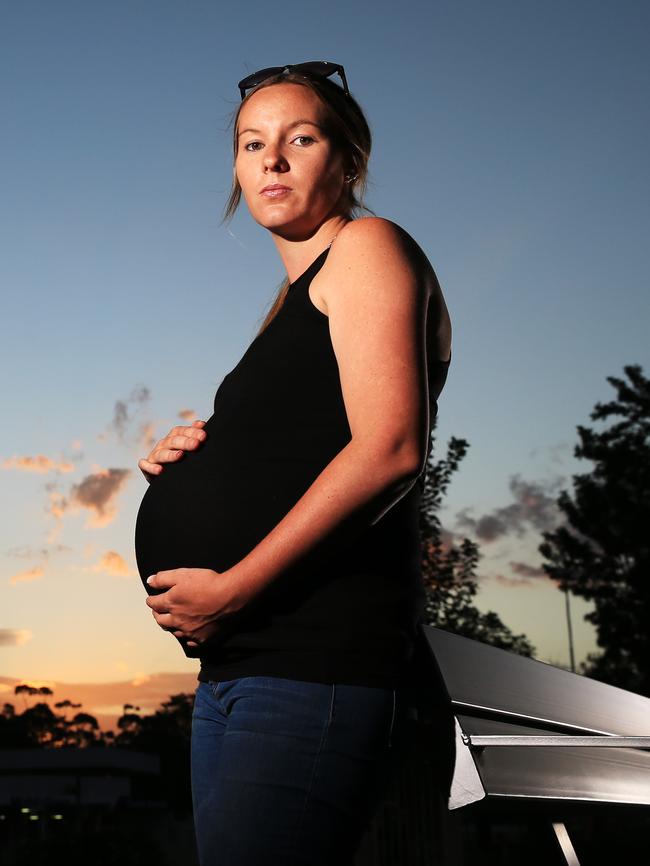 Mikhala Mitchell, pregnant with her first child, lost her dad Michael to cancer at the age of 55. Picture: Toby Zerna