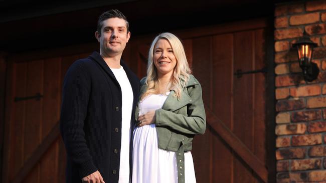 Nick Crosland with wife Katie. Photo Scott Powick Newscorp