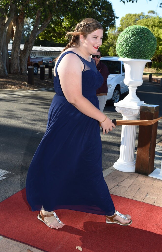 Hervey Bay High formal at the Waterfront - Sarah Close walks the red carpet. Picture: Alistair Brightman