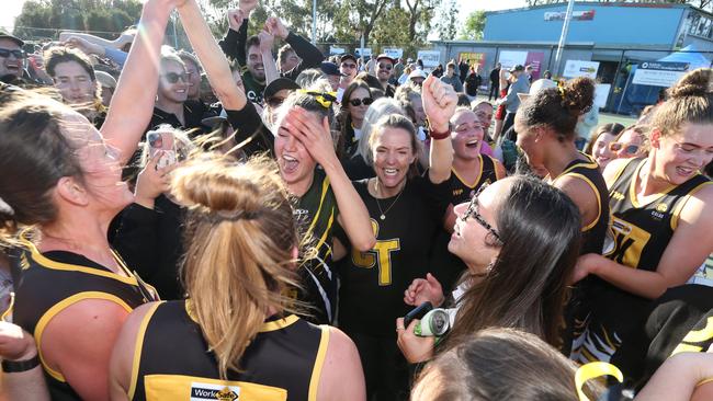 Colac was made to earn its premiership with Newtown &amp; Chilwell slashing the margin late in the game. Picture: Mark Wilson