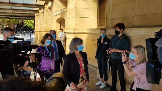 REAKING: Professor Nicola Spurrier arrives at court in #Adelaide for day two of AFLW footballer Deni Varnhagen's vaccine mandate challenge. @theTiser #auslaw #covid19