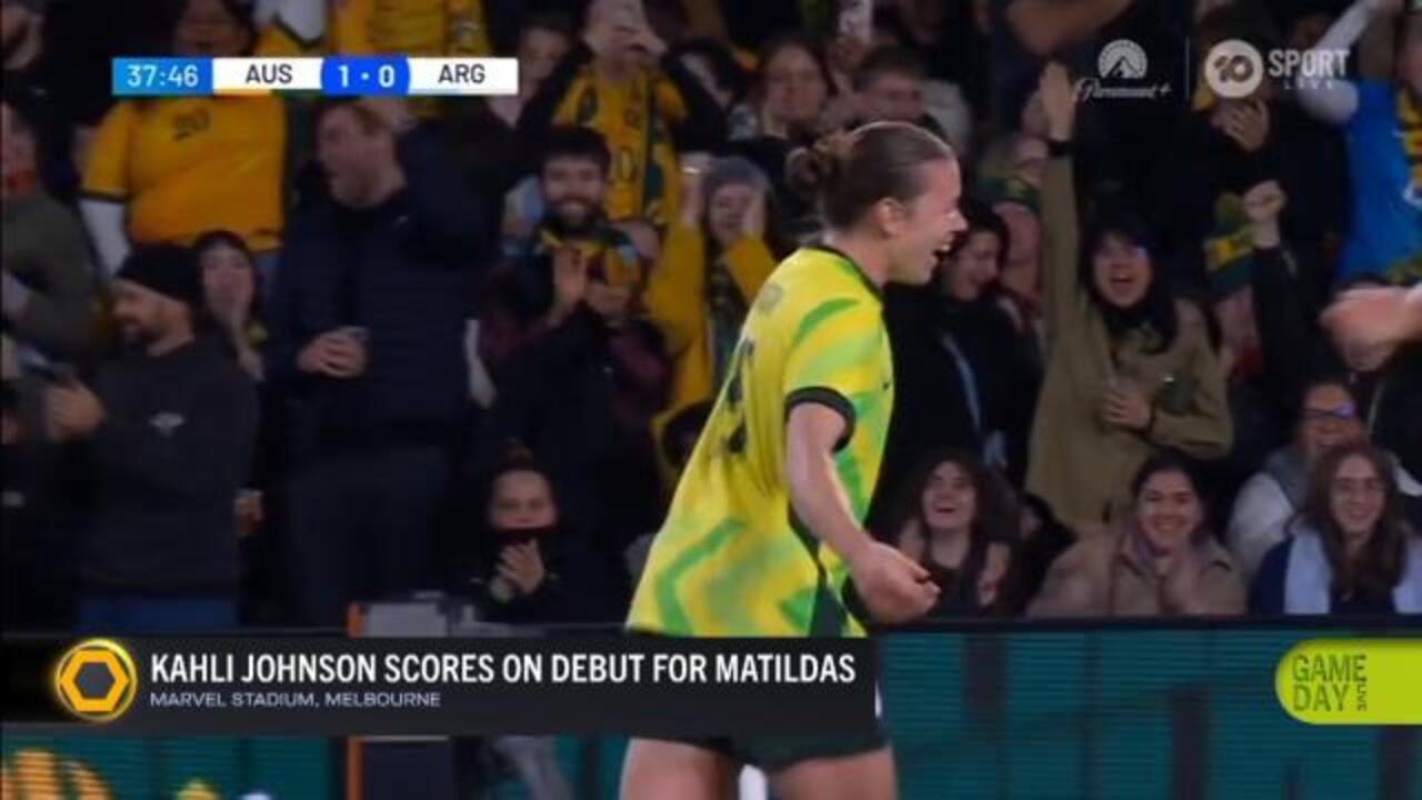 Kahli Johnson stars in Matildas debut