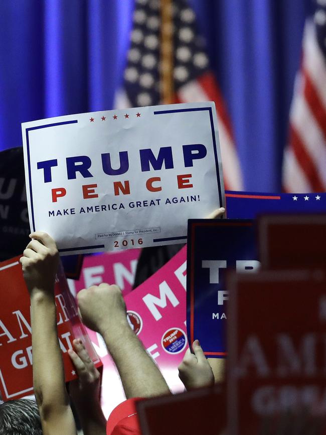 Supporters of Republican presidential candidate Donald Trump. Picture: AP Photo/Patrick Semansky.