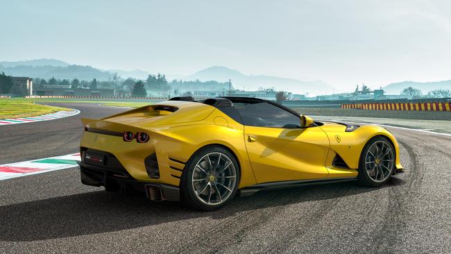 The open-topped ‘aperta’ version will be rare on the road.