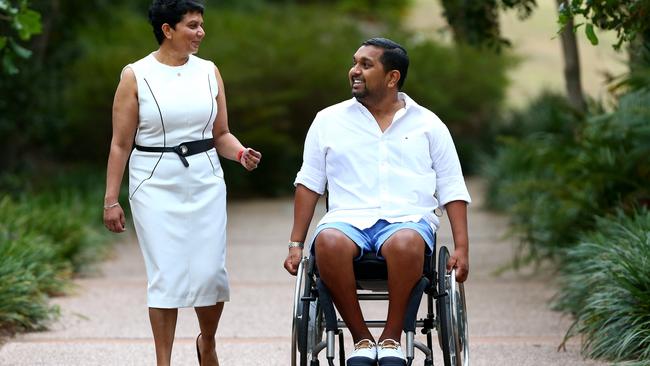 Helping her son Dinesh Palipana finish his medical degree has led mum Chithrani to become a rehabilitation counsellor for people with disabilities as she completes a Graduate Certificate in Case Management, which will lead to a Masters in Rehabilitation Counselling at Griffith University.