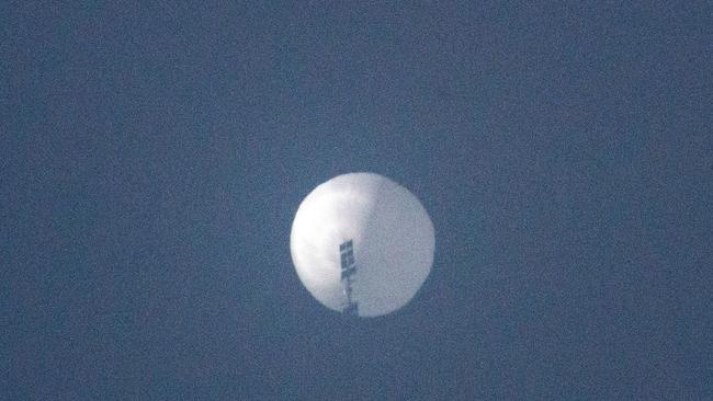 A suspected Chinese spy balloon was photographed in the sky over Billings, Montana. Picture: AFP