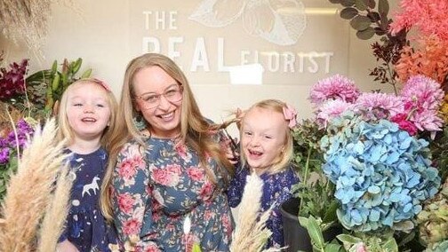 Owner of The Real Florist Renee Williams with her two daughters, Marlie (left) and Amelia.