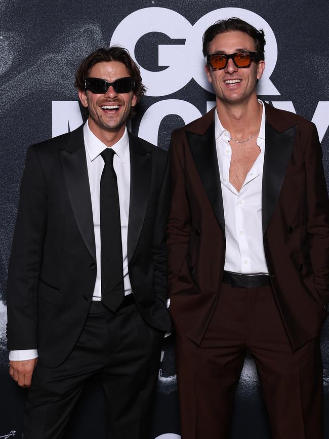 Matt Ford and Jack Steele of The Inspired Unemployed attend the GQ Australia Men Of The Year Awards . Picture: Getty Images