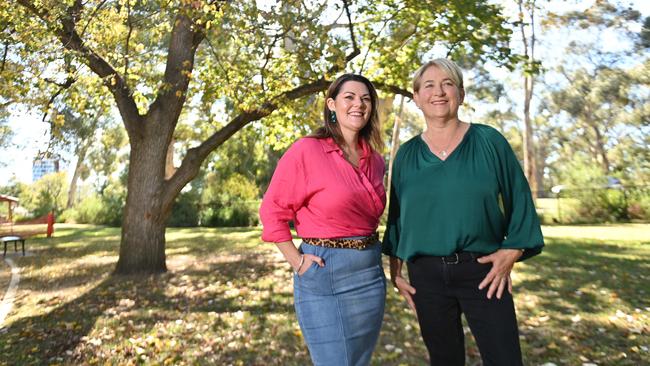 Sarah Hanson Young with Barbara Pocock, who will become the second SA Greens senator. Picture: Keryn Stevens