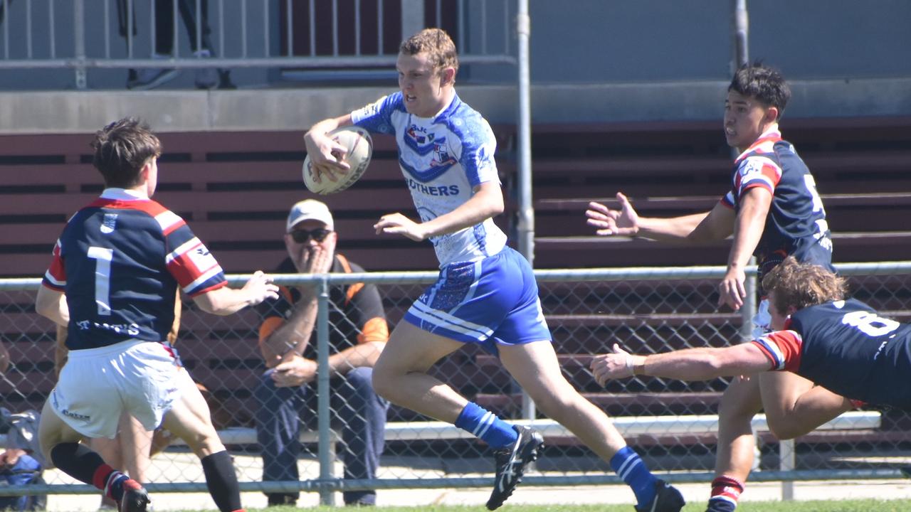 Tremaine Body for Ignatius Park against St Patrick's College in the Aaron Payne Cup in Mackay, 20 July 2021. Picture: Matthew Forrest