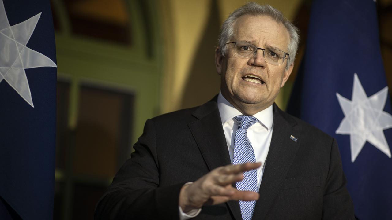 Prime Minister Scott Morrison says Australia needs to “lean into AstraZeneca”. Picture: NCA NewsWire / Gary Ramage