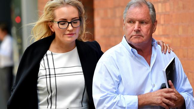 Emma Page Campbell and husband Robert Doyle after the sexual misconduct allegations emerged. Picture: Nicole Garmston