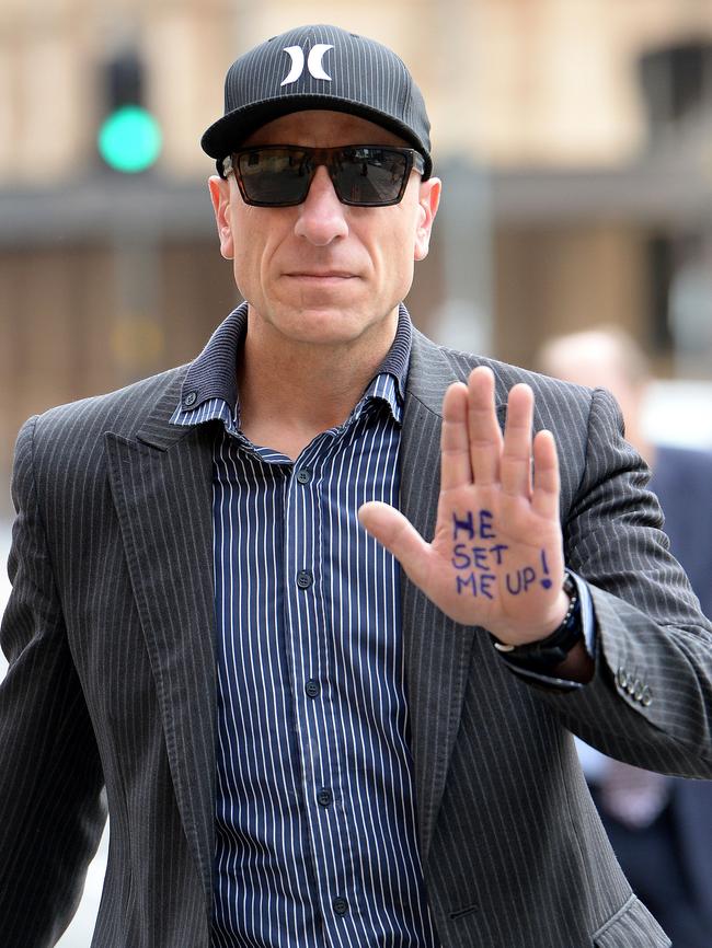 Polites family member Markas Salkanovic arrives at the Adelaide Magistrates Court in 2020. Picture: Greg Higgs