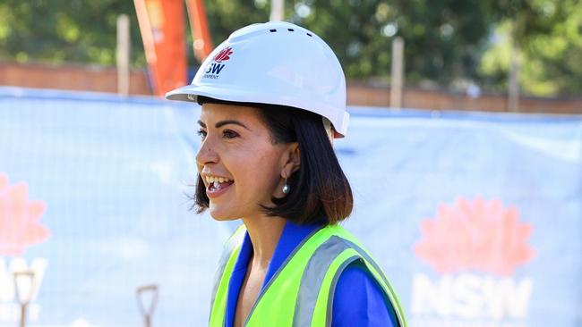 Deputy Premier Prue Car inspecting works at another school construction site in Western Sydney.