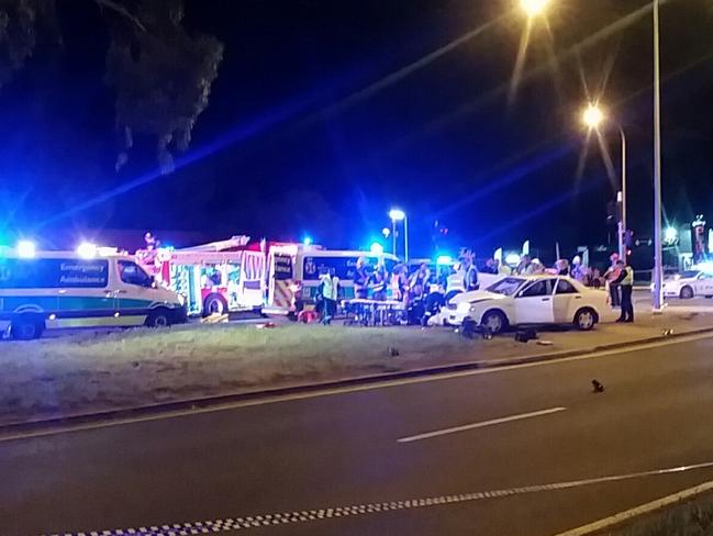 Scene of the horrifying smash in Elizabeth South on Wednesday. Picture: David Young