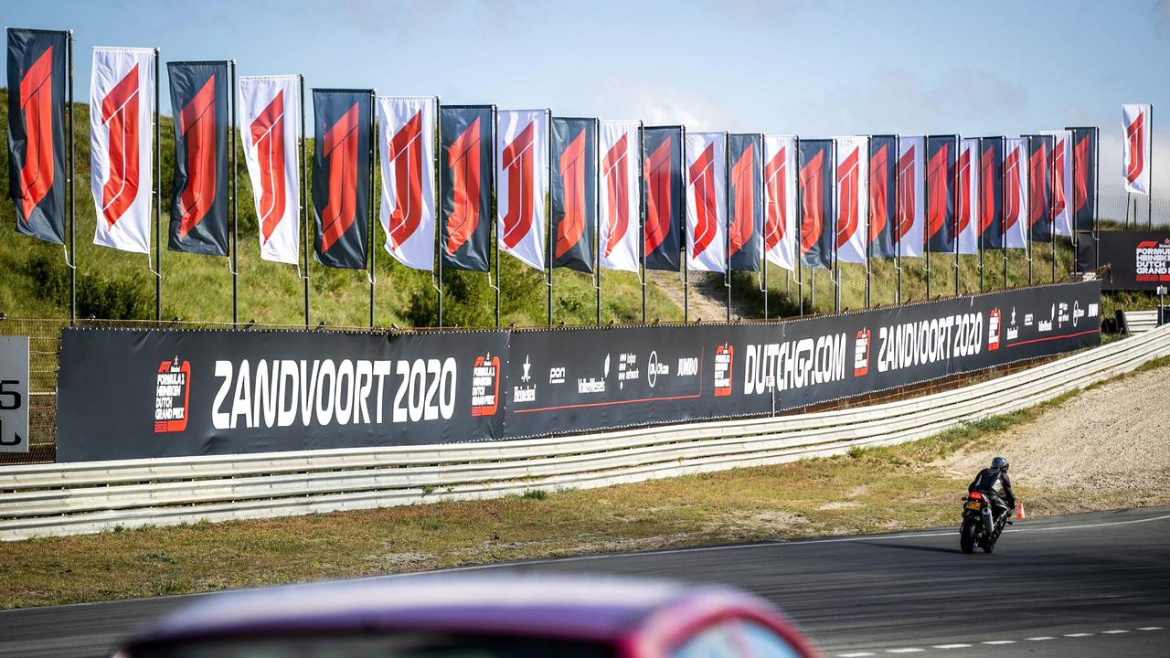 Billboards announce the arrival of the Formula 1 Dutch Grand Prix in Zandvoort.