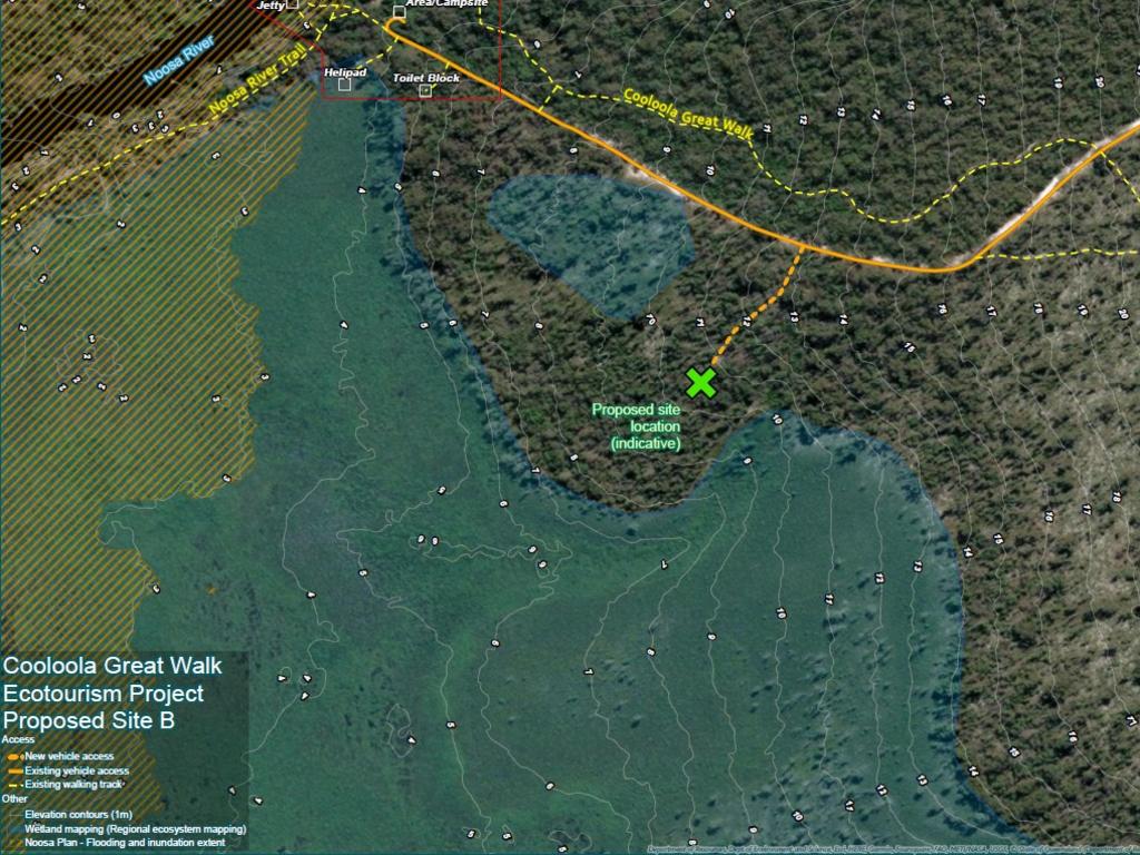 Proposed Site B changes for the Cooloola Great Walk eco-tourism project